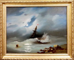 Лунный морской пейзаж