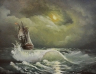 Картина Шторм, копия Айвазовского, художник Н.Дудко