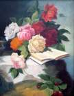 Картина Натюрморт розы с книгой 