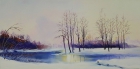  Картина Зимний пейзаж. Река.