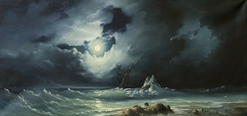 Бурное море ночью