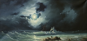 Бурное море ночью