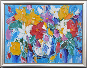 Букет на голубом фоне