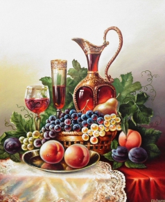 Натюрморт с персиками