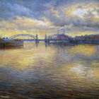  Картина Большеохтинский мост"