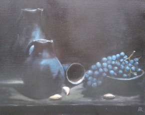 Натюрморт с виноградом и фисташками