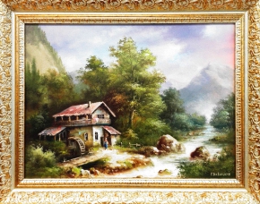 Мельница у бурной реки