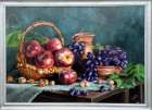  Картина Натюрморт, Яблоки и виноград